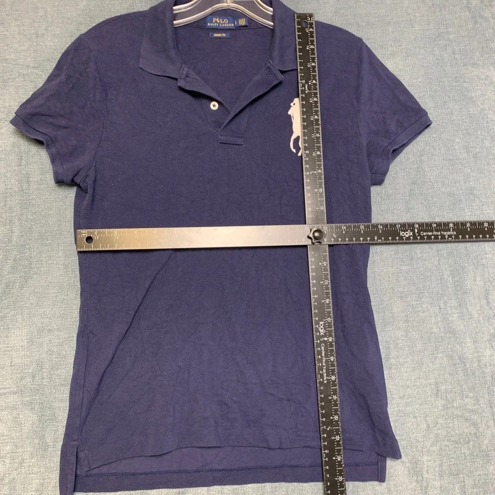 Polo Ralph Lauren Shirt Mens Small Blue Hi Lo Hem Performance Golf Skinny Fit